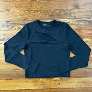 Abercrombie & Fitch Black Cutout Long Sleeve Top